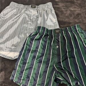 American Eagle Outfitters Men's Boxers - Blue and Green Stripes